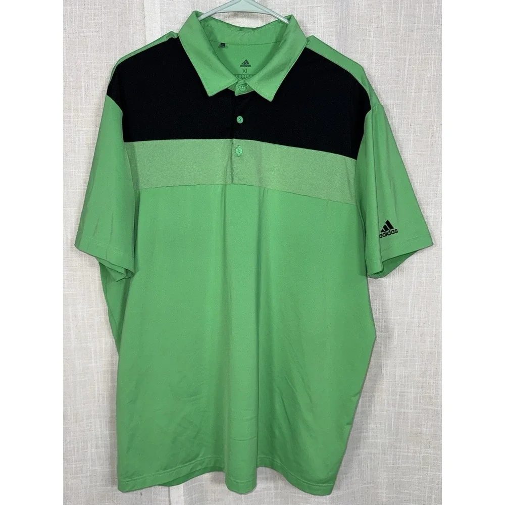Adidas Men's XL Polo Collared Short Sleeve Shirts Lot of 3 Green Blue Burgundy
